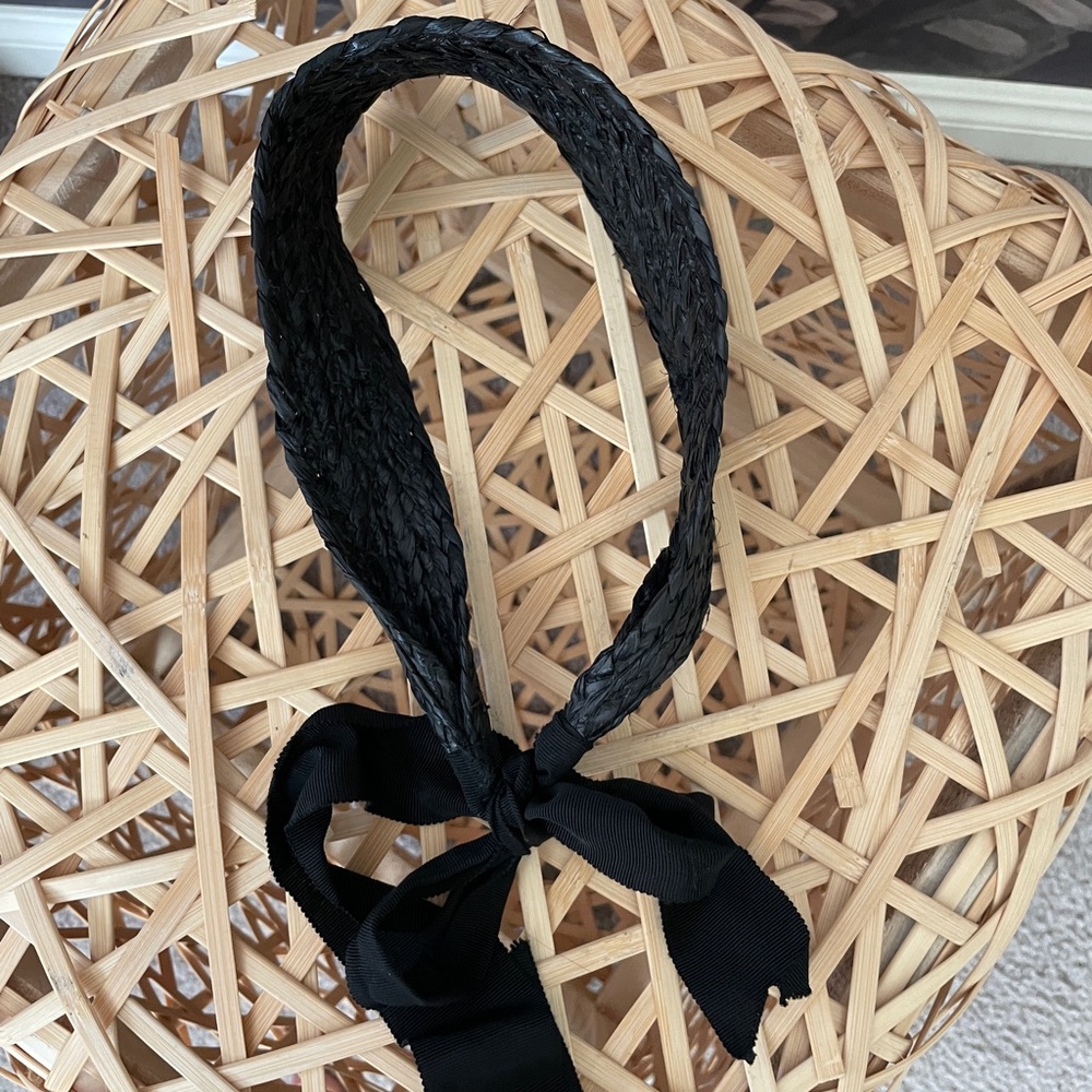 Zara retro black raffia headband